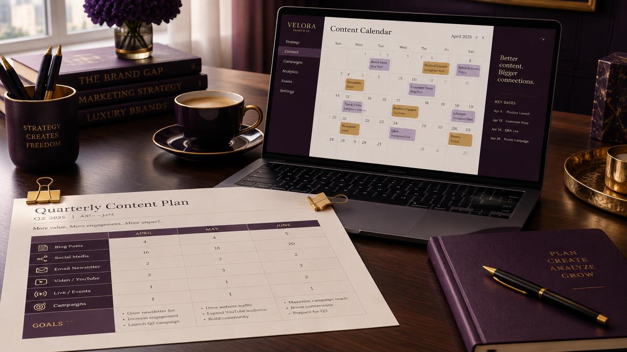 Marketing Strategy example: Quarterly Content Plan